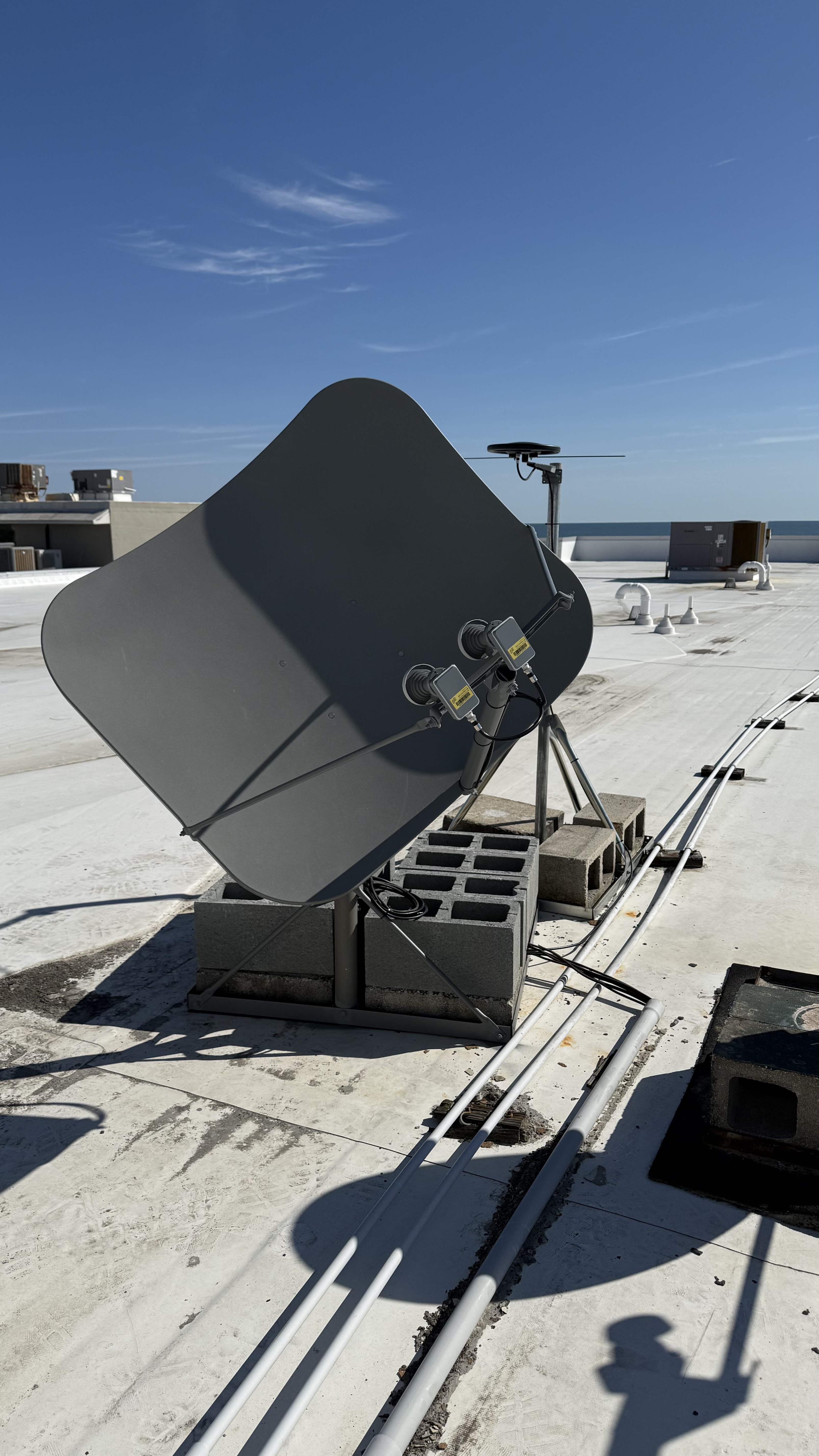 Commercial satellite antenna installation